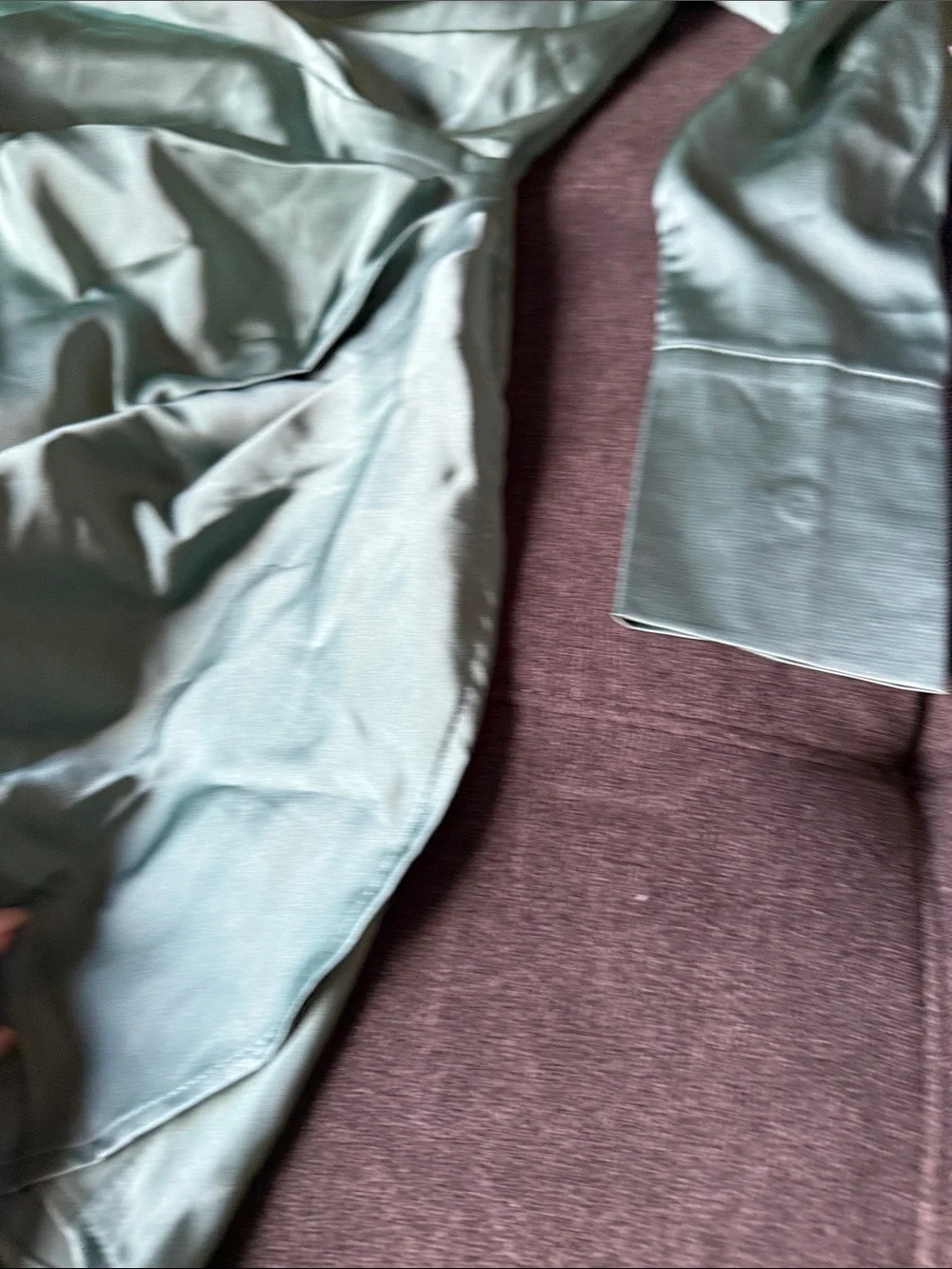 Satin Wrap Long-Sleeve Mini Dress - Teal Green